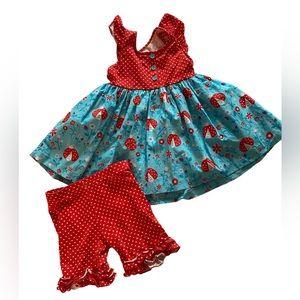 Eleanor Rose Lady Bug matching set- girls size 7-8